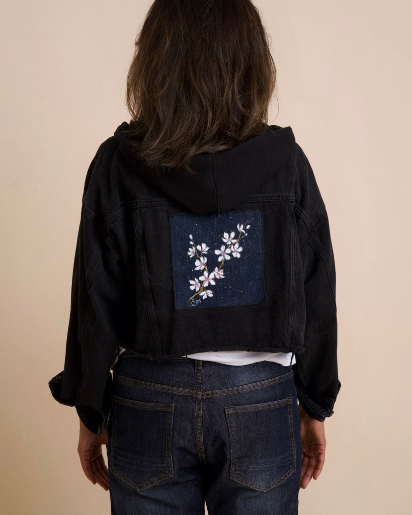 Cropped Sakura Denim Jacket