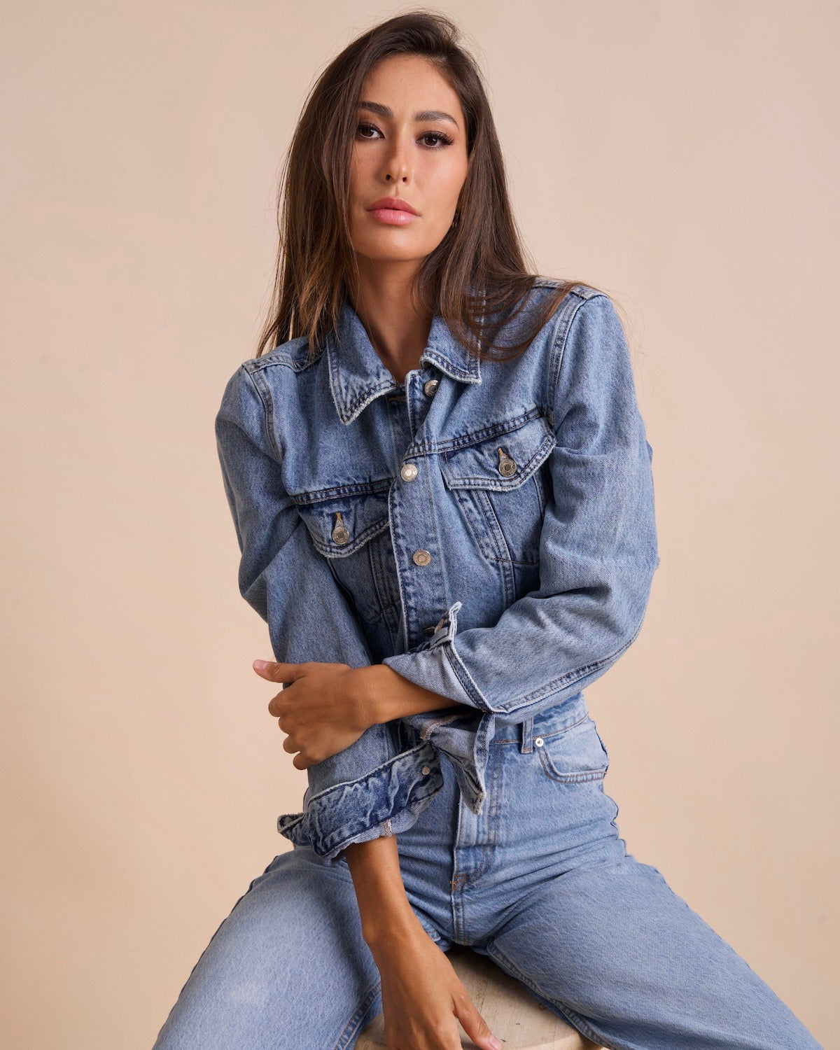 Cropped Sakura Denim Jacket | Lotus and Lime