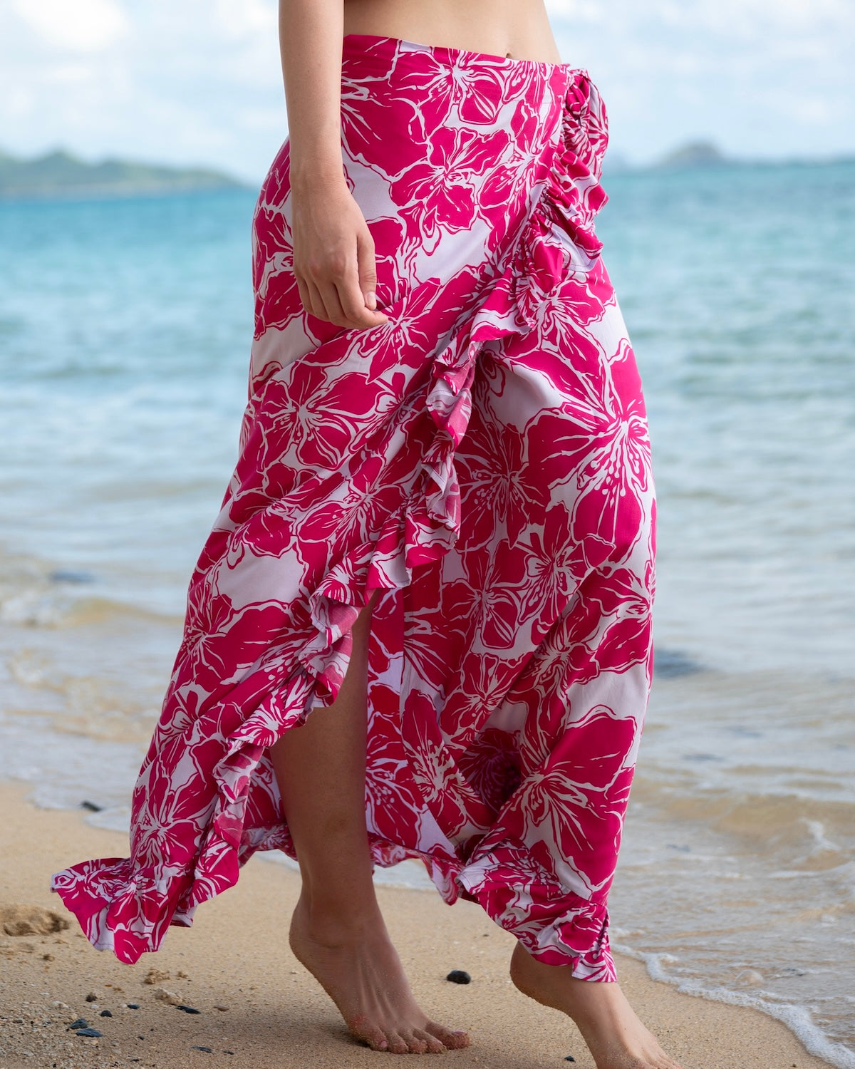 Mele Pā'ina Wrap Skirt | Lotus and Lime